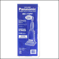 Panasonic Type U and U-3 Vacuum Bags - 12 Pack