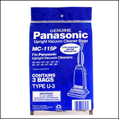 Panasonic Type U and U-3 Vacuum Bags - 3 Pack