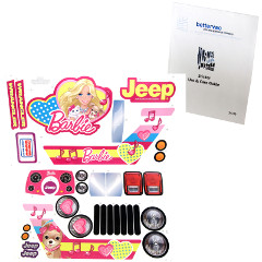 Power Wheels CBF64 Barbie Jeep Decal Sheet #CBF64-0310A Bundled With Use & Care Guide
