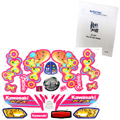 Power Wheels P5066 Barbie Kawasaki KFX Decal Sheet #P5066-0311 Bundled With Use & Care Guide